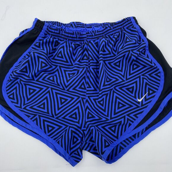 Nike Womens Elastic Waist Dri-FIT Track Shorts Sz XS 2 Pairs Blue/Black & Green - Picture 2 of 7